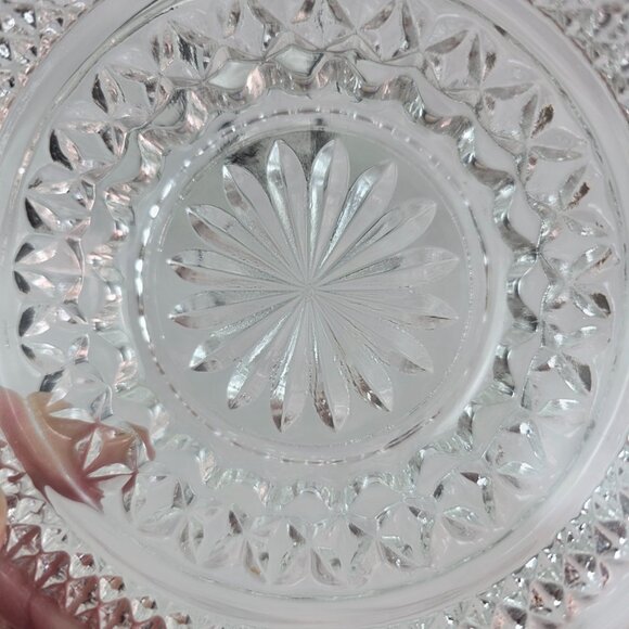 FIVE Vintage Anchor Hocking Wexford Fruit Bowls Diamond Cut Glass Design - Picture 8 of 15